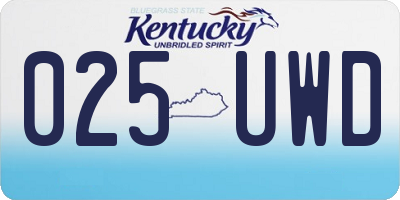 KY license plate 025UWD