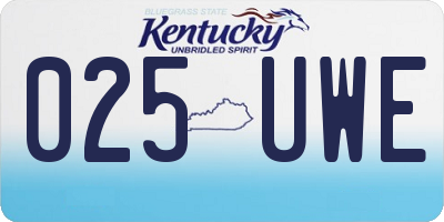 KY license plate 025UWE