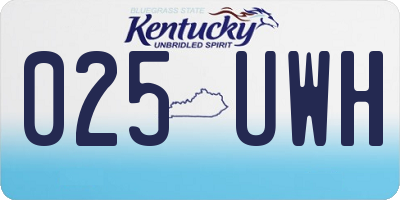 KY license plate 025UWH