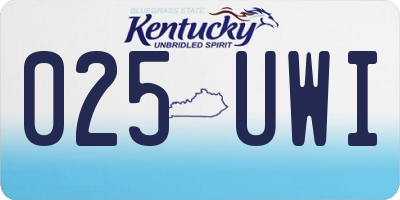 KY license plate 025UWI