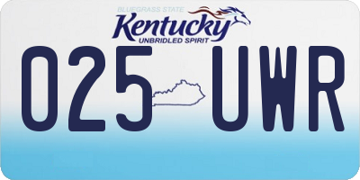 KY license plate 025UWR