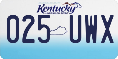 KY license plate 025UWX