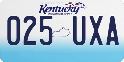 KY license plate 025UXA