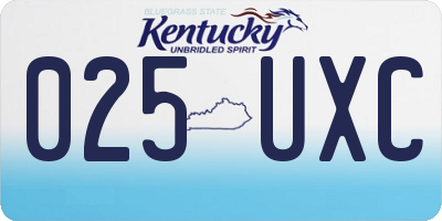 KY license plate 025UXC