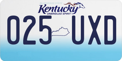 KY license plate 025UXD
