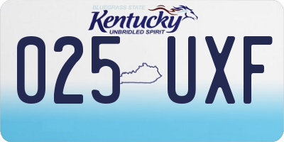 KY license plate 025UXF