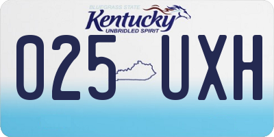 KY license plate 025UXH