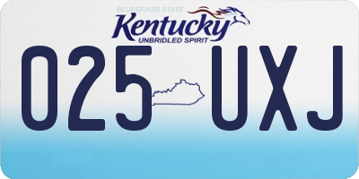 KY license plate 025UXJ