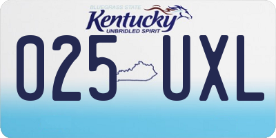 KY license plate 025UXL