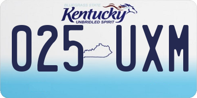 KY license plate 025UXM