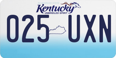 KY license plate 025UXN