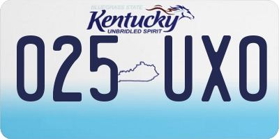 KY license plate 025UXO