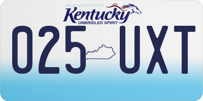 KY license plate 025UXT