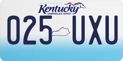 KY license plate 025UXU