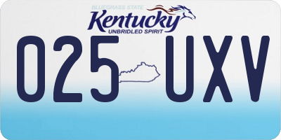 KY license plate 025UXV