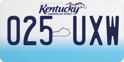 KY license plate 025UXW