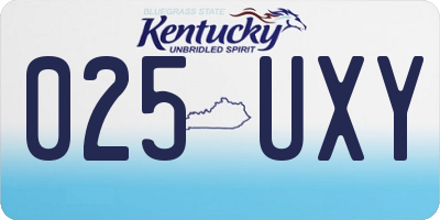 KY license plate 025UXY