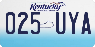 KY license plate 025UYA