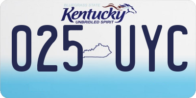 KY license plate 025UYC