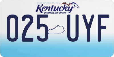 KY license plate 025UYF