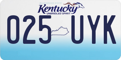 KY license plate 025UYK