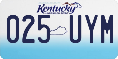 KY license plate 025UYM