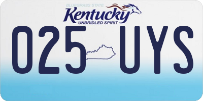 KY license plate 025UYS