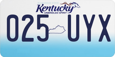 KY license plate 025UYX
