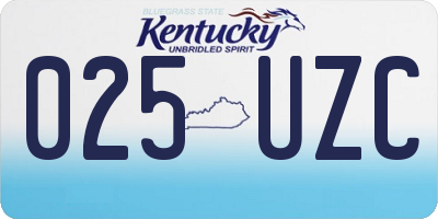KY license plate 025UZC