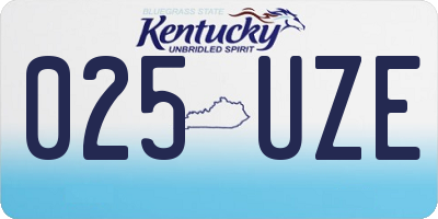 KY license plate 025UZE