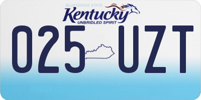 KY license plate 025UZT