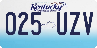 KY license plate 025UZV