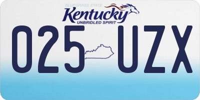 KY license plate 025UZX