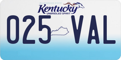 KY license plate 025VAL