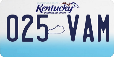 KY license plate 025VAM