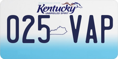 KY license plate 025VAP
