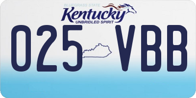 KY license plate 025VBB