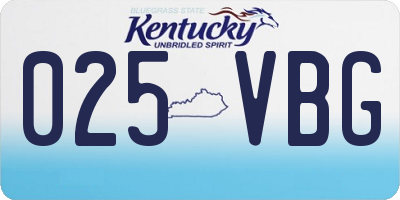 KY license plate 025VBG
