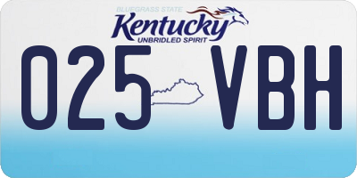 KY license plate 025VBH