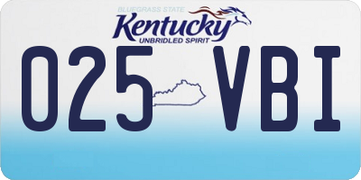 KY license plate 025VBI