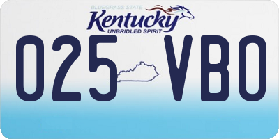 KY license plate 025VBO