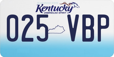 KY license plate 025VBP