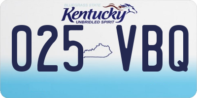 KY license plate 025VBQ