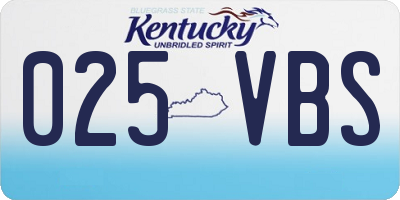 KY license plate 025VBS