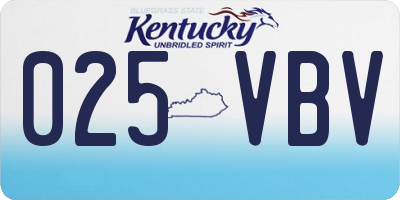 KY license plate 025VBV