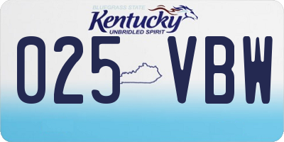 KY license plate 025VBW