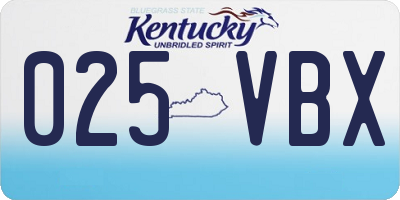 KY license plate 025VBX