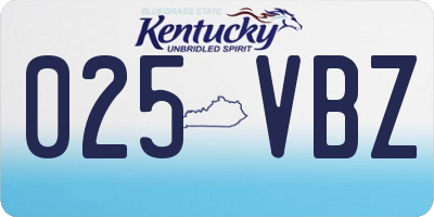 KY license plate 025VBZ