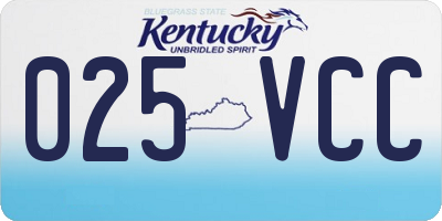KY license plate 025VCC