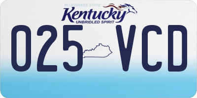 KY license plate 025VCD